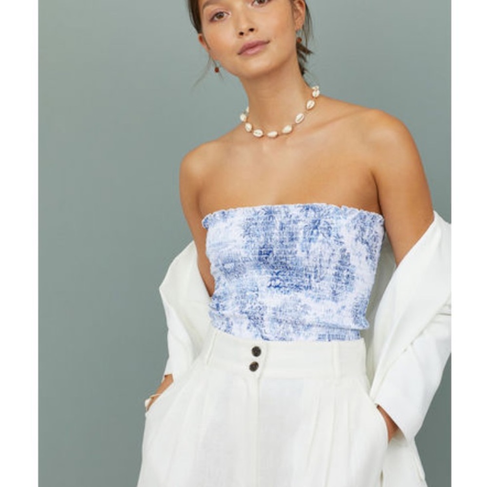 H&M Smocked Print Tube Top